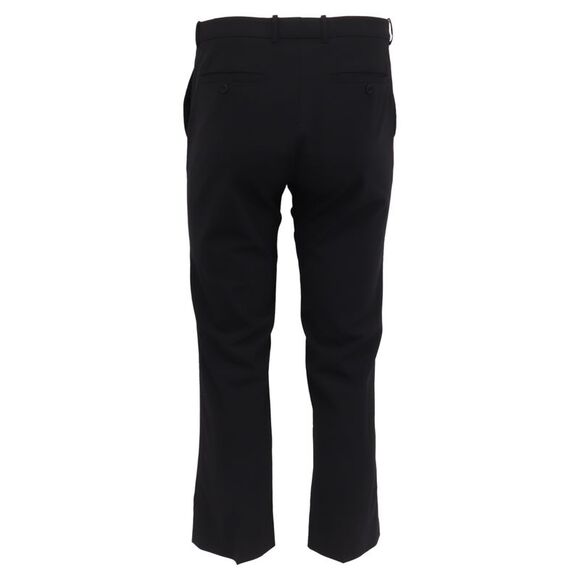 Theory Mid-Waist Regular Fit Cropped Trousers in Black Wool